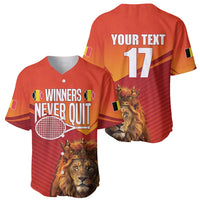 Custom Belgium Tennis Champions Baseball Jersey Winners Never Quit with A Crowned Lion