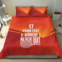 Custom Belgium Tennis Champions Bedding Set Winners Never Quit with A Crowned Lion