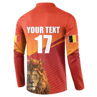 Custom Belgium Tennis Champions Button Sweatshirt Winners Never Quit with A Crowned Lion