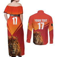Custom Belgium Tennis Champions Couples Matching Off Shoulder Maxi Dress and Long Sleeve Button Shirt Winners Never Quit with A Crowned Lion