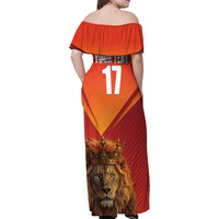 Custom Belgium Tennis Champions Family Matching Off Shoulder Maxi Dress and Hawaiian Shirt Winners Never Quit with A Crowned Lion