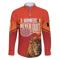 Custom Belgium Tennis Champions Family Matching Short Sleeve Bodycon Dress and Hawaiian Shirt Winners Never Quit with A Crowned Lion