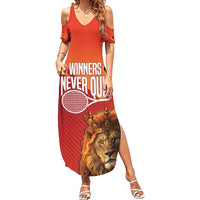 Custom Belgium Tennis Champions Family Matching Summer Maxi Dress and Hawaiian Shirt Winners Never Quit with A Crowned Lion
