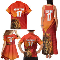 Custom Belgium Tennis Champions Family Matching Tank Maxi Dress and Hawaiian Shirt Winners Never Quit with A Crowned Lion