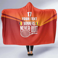 Custom Belgium Tennis Champions Hooded Blanket Winners Never Quit with A Crowned Lion