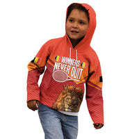 Custom Belgium Tennis Champions Kid Hoodie Winners Never Quit with A Crowned Lion