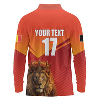 Custom Belgium Tennis Champions Long Sleeve Polo Shirt Winners Never Quit with A Crowned Lion