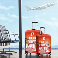 Custom Belgium Tennis Champions Luggage Cover Winners Never Quit with A Crowned Lion