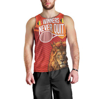 Custom Belgium Tennis Champions Men Tank Top Winners Never Quit with A Crowned Lion
