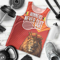 Custom Belgium Tennis Champions Men Tank Top Winners Never Quit with A Crowned Lion