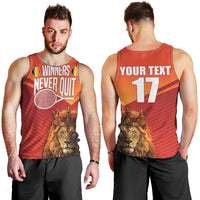 Custom Belgium Tennis Champions Men Tank Top Winners Never Quit with A Crowned Lion