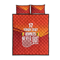 Custom Belgium Tennis Champions Quilt Bed Set Winners Never Quit with A Crowned Lion