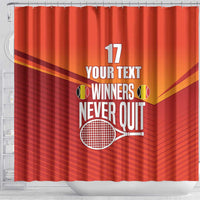 Custom Belgium Tennis Champions Shower Curtain Winners Never Quit with A Crowned Lion
