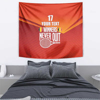 Custom Belgium Tennis Champions Tapestry Winners Never Quit with A Crowned Lion