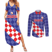 Custom Croatia Basketball Couples Matching Summer Maxi Dress and Long Sleeve Button Shirt Sporty Style