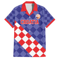 Custom Croatia Basketball Family Matching Off The Shoulder Long Sleeve Dress and Hawaiian Shirt Sporty Style