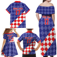 Custom Croatia Basketball Family Matching Off Shoulder Maxi Dress and Hawaiian Shirt Sporty Style