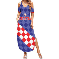 Custom Croatia Basketball Family Matching Summer Maxi Dress and Hawaiian Shirt Sporty Style