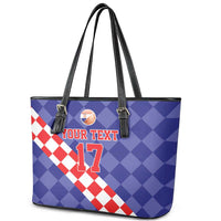 Custom Croatia Basketball Leather Tote Bag Sporty Style