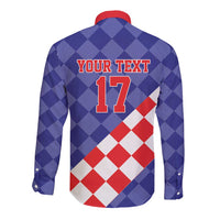 Custom Croatia Basketball Long Sleeve Button Shirt Sporty Style