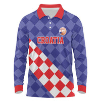 Custom Croatia Basketball Long Sleeve Polo Shirt Sporty Style