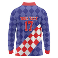 Custom Croatia Basketball Long Sleeve Polo Shirt Sporty Style