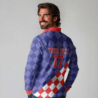 Custom Croatia Basketball Long Sleeve Polo Shirt Sporty Style