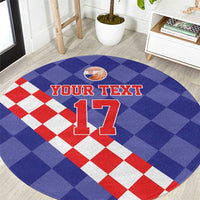 Custom Croatia Basketball Round Carpet Sporty Style