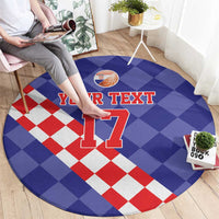 Custom Croatia Basketball Round Carpet Sporty Style