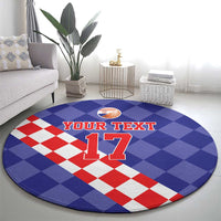 Custom Croatia Basketball Round Carpet Sporty Style