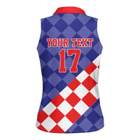 Custom Croatia Basketball Women Sleeveless Polo Shirt Sporty Style