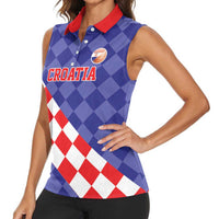 Custom Croatia Basketball Women Sleeveless Polo Shirt Sporty Style