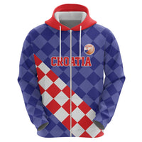 Custom Croatia Basketball Zip Hoodie Sporty Style