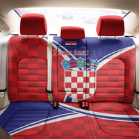 Personalized Croatia Coat of Arms Back Car Seat Cover Checkerboard Style