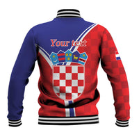 Personalized Croatia Coat of Arms Baseball Jacket Checkerboard Style