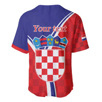 Personalized Croatia Coat of Arms Baseball Jersey Checkerboard Style