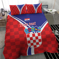 Personalized Croatia Coat of Arms Bedding Set Checkerboard Style