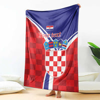 Personalized Croatia Coat of Arms Blanket Checkerboard Style