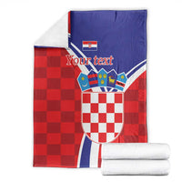 Personalized Croatia Coat of Arms Blanket Checkerboard Style