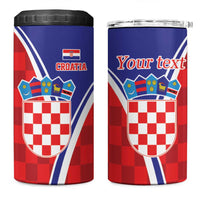 Personalized Croatia Coat of Arms 4 in 1 Can Cooler Tumbler Checkerboard Style