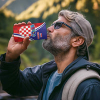 Personalized Croatia Coat of Arms 4 in 1 Can Cooler Tumbler Checkerboard Style