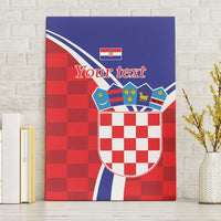 Personalized Croatia Coat of Arms Canvas Wall Art Checkerboard Style