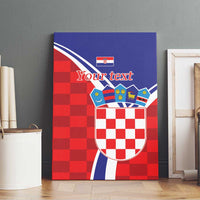 Personalized Croatia Coat of Arms Canvas Wall Art Checkerboard Style