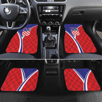 Personalized Croatia Coat of Arms Car Mats Checkerboard Style