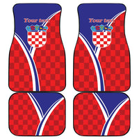 Personalized Croatia Coat of Arms Car Mats Checkerboard Style