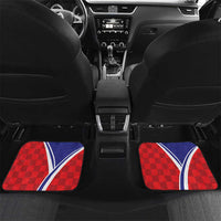 Personalized Croatia Coat of Arms Car Mats Checkerboard Style