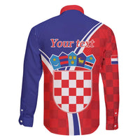 Personalized Croatia Coat of Arms Family Matching Long Sleeve Bodycon Dress and Hawaiian Shirt Checkerboard Style