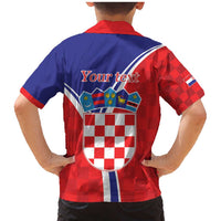 Personalized Croatia Coat of Arms Family Matching Mermaid Dress and Hawaiian Shirt Checkerboard Style