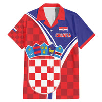 Personalized Croatia Coat of Arms Family Matching Mermaid Dress and Hawaiian Shirt Checkerboard Style