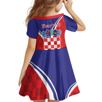 Personalized Croatia Coat of Arms Family Matching Off Shoulder Maxi Dress and Hawaiian Shirt Checkerboard Style